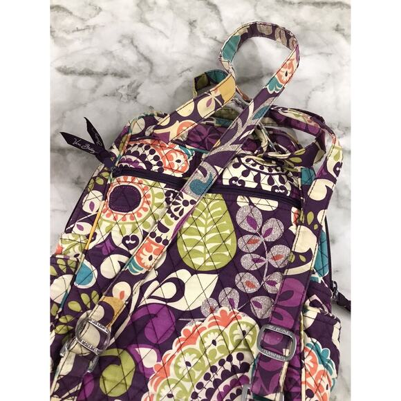 VTG 90's Y2K Vera Bradley Backpack Retired Paisley Print Quilted Boho Colorful - Picture 5 of 11